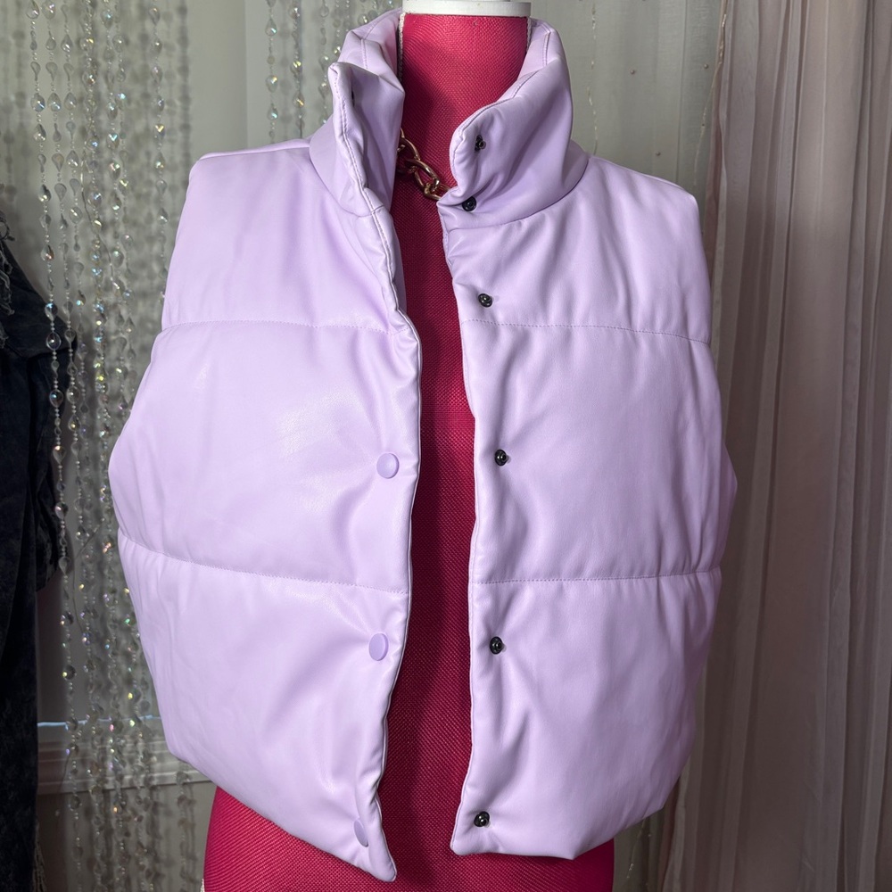 Lavender Butter Soft Faux Leather Vest